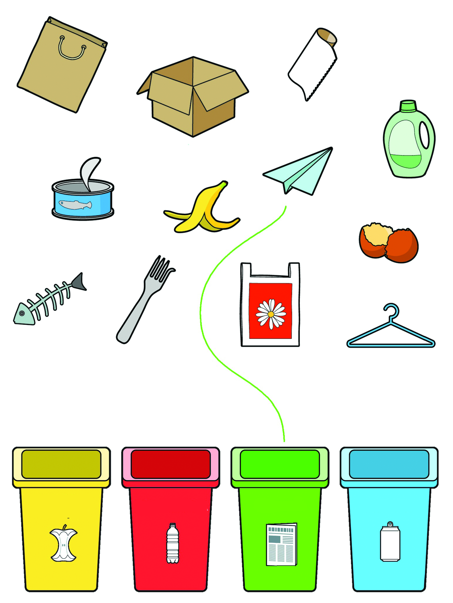 Собери мусорку. Игра для детей сортировка отходов.